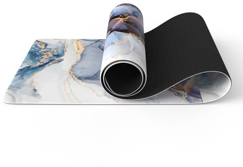 Haquno Extra dicke Yogamatte 6 mm – rutschfeste Trainingsmatte für HIIT, Pilates und Heimtraining und Training mit kostenlosem Tragegurt