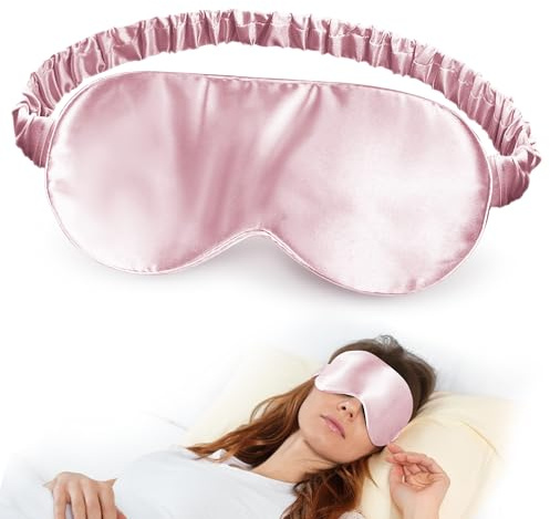 SilkDream 100% Seiden Schlafmaske Frauen&Herren Augenmaske Schlafmaske Seide Flugzeug Verdunkelungs Schlaf Maske Rosa