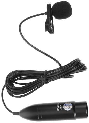 BESPORTBLE 48v XLR Dreipol Ansteckmikrofon Tragbares Lavalier Mikrofon | Schwarz, Metall und Kunststoffdetails, für Aufnahmen und Live Broadcasts, Leichtes Plug And Play