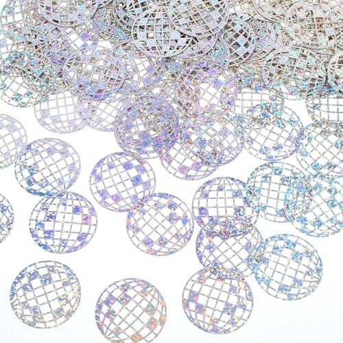 100 PCS glitter disco ball table confetti - disco decorations - perfect for 70s and 80s hippie birthday party table decorations