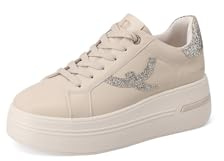 QUEEN HELENA Zapatillas de Plataforma con Strass Deportivas Altas Casual para Mujer X33-8, beige, 39 EU