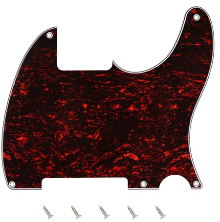 Banworks Blank Custom Outline Tele Pickguard 5 Holes Guitar Scratch Plate | 4-lagiger DIY-Gitarren-Pickguard für Fender Telecaster Tele TL-Stil E-Gitarren JT/HB-13 Rote Schildkrötenpanzer