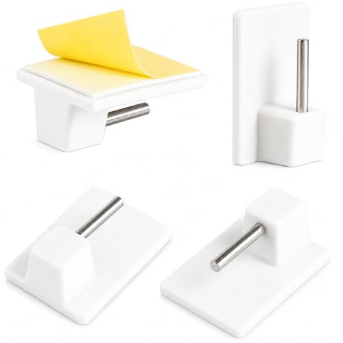LIHAO 20 Packs Self Adhesive Hooks Net Curtain Hooks Window Sticky Hooks
