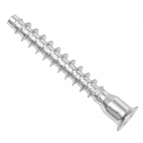 50 Pcs Confirmat Screws 7mm x 50mm – Pozi Drive Funnel Head Flat-Pack Furniture Fixings – Heavy-Duty Silver Finish Wood & Chipboard Screws for Cabinets, Wardrobes & MDF (7x50mm(50 Pcs))