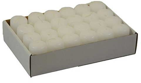 Klocke Kerzen Kleine Stumpenkerze - 24 Stück - Höhe 5cm / Durchmesser 3cm - Farbe: Weiß