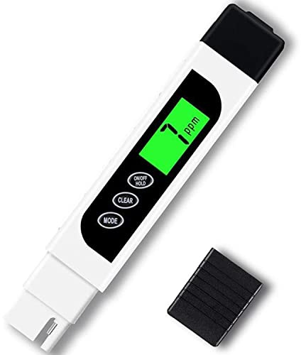 Hofun TDS Vattenkvalitetstestare – TDS, EC och temperaturmätare 3 i 1, 0-9999 ppm mätare, LCD-skärm, digital TDS-mätare för dricksvattentest, simbassäng, akvarietest, RO/DI vatten, hydroponik