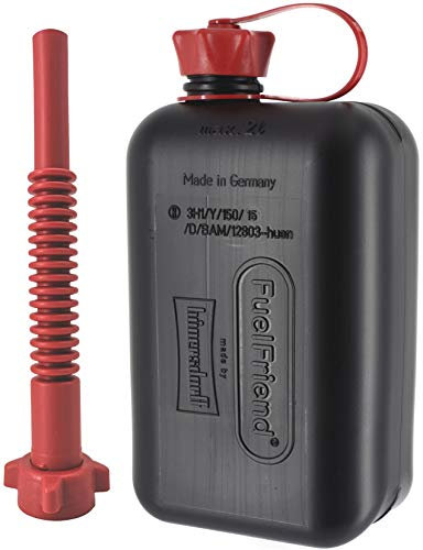 FuelFriend®-BIG max. 2,0 Liter - Klein-Benzinkanister Mini-Reservekanister + Premium-Auslaufrohr