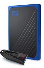 Western Digital My Passport Go 1TB Solid State Drive with SanDisk 64GB USB Flash Drive, WDBMCG0010BBT-WEDP
