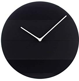 ONZENO Design Wanduhr 'THE Essential.' ohne Tickgeräusche | Leise Quarzuhr, Durchmesser 29 cm, Tiefe 0,7 cm, Schwarz/Weiß