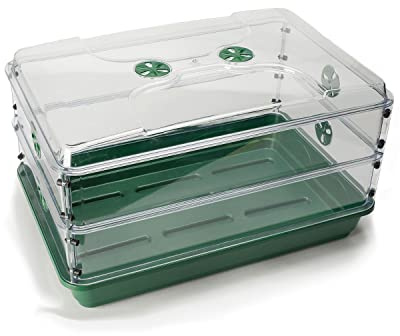 EarlyGrow Large Shatterproof Propagator with Two Vented Height Extender Set