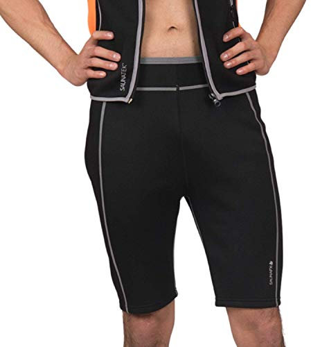 SaunaTek Men's Sauna Sweat Suit Shorts for Exercise and Heat Training, Neoprene, Large