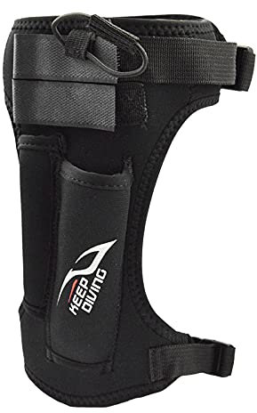 FITYLE Premium Tauchen Messer Halter Neopren Mantel Bein Riemen mit 2, Einstellbare Strap Taucher Zubehör, Schwarz