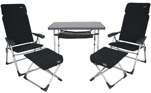 Crespo Camping Tisch Liege Stuhl Set AA213 CTAR Klapptisch Hocker Klappstuhl Alu