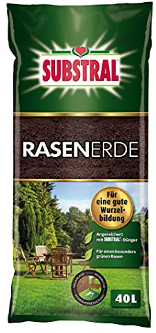 Substral Rasenerde mit Substral Dünger 40l, für die Rasen-Neuanlage, Rasenausbesserung und Regeneration
