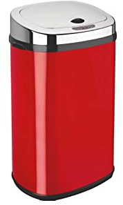 Dihl Rectangle 30L Red Stainless Steel Auto Sensor Kitchen Waste Dust Bin Automatic Motor RED