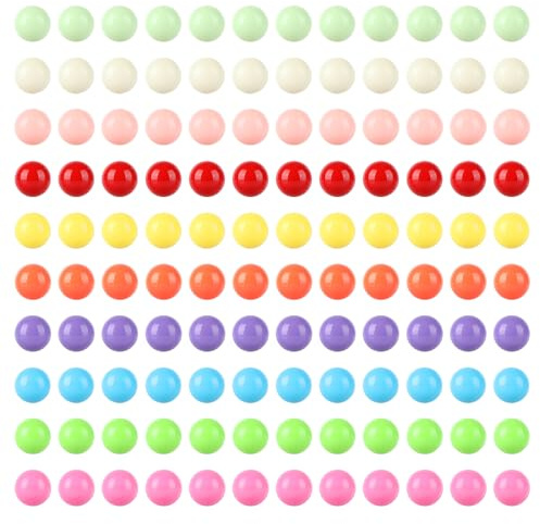 Laviesto 12 mm Spiel-Ersatz-Marmor-Kugeln, 120 Stück, einfarbige Acrylkugeln für Brettspiele, Farbsortierspielzeug, Marmorspiele, DIY, Kunst, Job-Dekoration (10 Farben)