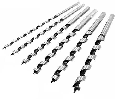 6pcs Extra Long Drill Bits for Wood, 6/8/10/12/14/16 mm X 230mm Wood Hex Shank Auger Drill Bit Set for Soft, Hard Wood, MDF
