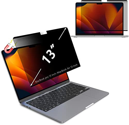 LanQii Magnético Filtro de Privacidad para MacBook Pro 13 Pulgadas (2016-2022 M1/M2), Privacy Protector de Pantalla Anti Luz Azul Anti Spy Filtro de Privacidad para MacBook Air 13 (2018-2021, M1)