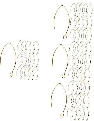 VILLCASE 80 Stk Ohrhaken Ohrringe Angelhaken Ohrringe Machen Zubehör Tropfen-ohrringverbinder Ohrstecker Für Ohrringhaken Haken Für Ohrring Kabelsatz Anschließen 14k Werkzeugkasten Messing