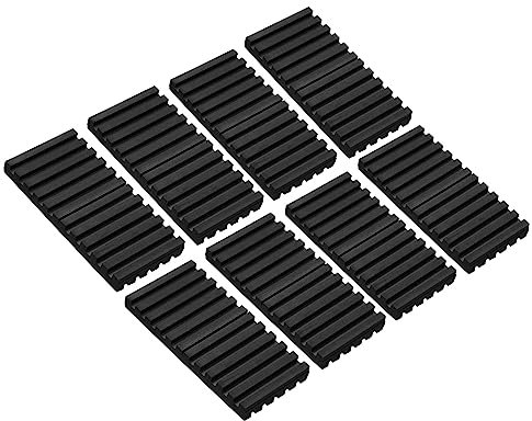 PATIKIL Goma Almohadillas Antivibración , 8 Uds Vibración Aislamiento Alfombrillas 4 x 2 x 0.4 para HVAC, Aire Acondicionador, Compresor de Aire , Lavadora, Secadora, Negro
