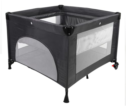 Kinderbett für Babys, leicht zu falten, Geburt bis 15 kg, Transporttasche und Matratze inklusive, 60 x 120 cm