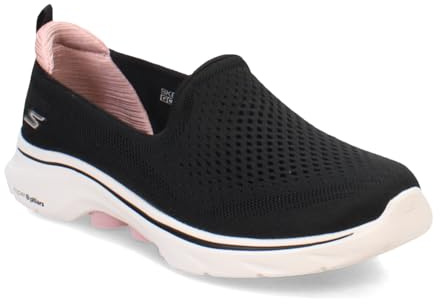 Skechers Go Walk 7 Vina, Scarpe da Ginnastica Donna, Nero e Rosa, 37.5 EU