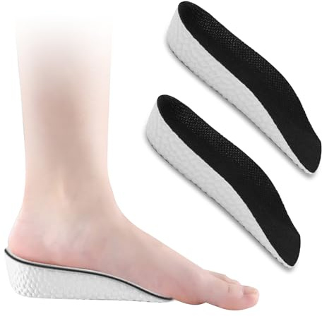 Plantillas Altura Hombre y Mujer, Espuma de la Memoria Respirable Para Aumenta Altura Alzas Para Zapatos Comfort Increase Insoles Plantillas Memory Foam Altura Invisible (2.5cm)