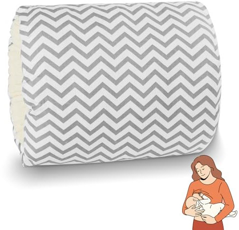 Aolso Almohada de Lactancia pequeña Manguito de Lactancia,Almohada de Lactancia pequeña, Brazo para Lactancia de Bebé, para bebés para amamantar y Dar biberones sobre la Marcha (Rayas grises)