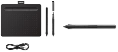 Wacom Intuos S Black – Drawing Tablet with Pen, Stylus Battery-free & Pressure-sensitive & Pen 4K - digital pen for Intuos, Black