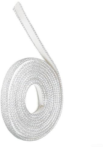 Cuerda plana para estufa, sello de calefacción de estufa de pellets de fibra de vidrio con tira de sellado blanca para puerta de estufa (250 cm)