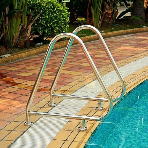 Edelstahl Inground Pool Handlauf Stabiler und sicherer Handlauf für Pool Treppen mit Schnellinstallationsplatte