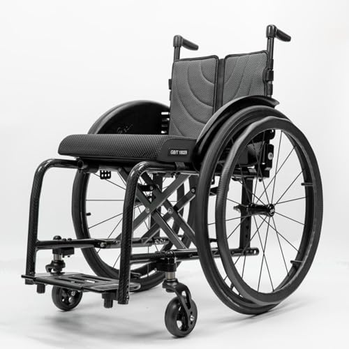 Professionelle Sportrollstühle, Superleichter Rollstuhl mit Aluminiumrahmen, zusammenklappbar, selbstfahrend, manueller Sportrollstuhl,Klapp -Reise -Rollstuhl(Seat width 40cm/15.7in,A)