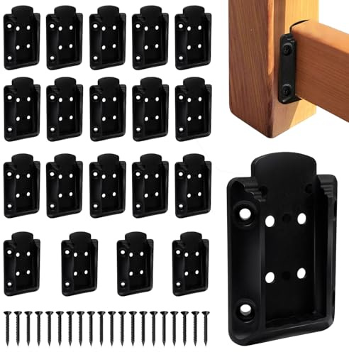 lifgarfe 20pcs Deck Railing Brackets 2x4 Brackets for Railing Wood Post with 120pcs Wood Screws (20)