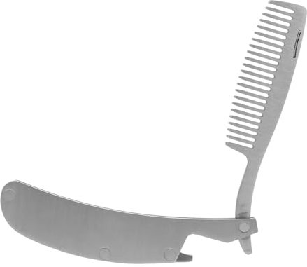 IWOWHERO 3stücke Faltbarer Edelstahl Haarkamm Für Männer Tragbarer Bartkamm Zur Pflege Styling Anti-statisch Leicht Langlebig Für Reisen Friseure