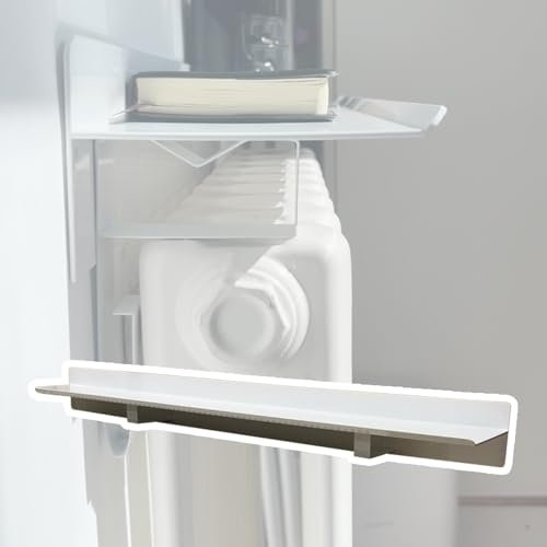 Weißes extralanges Heizkörperregal, schmal, rechteckig, Abdeckregal für Heizkörperoberseite, 100 cm, Länge, passend für 200, 180, 160, 140, 120, 100, 80, 60, 40 cm Heizkörper