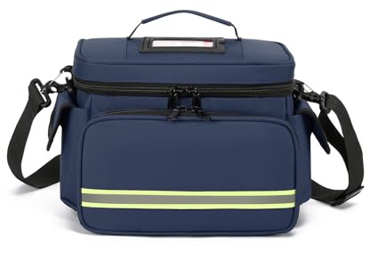 Lyirfan Sac médical Familial Vide, Double Couche pour Fournitures médicales d'urgence, Sac de Premiers Secours adapté pour Une Utilisation à la Maison ou en Voyage, Bleu, S