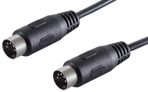 1aTTack.de 1x 1,5m 5 pol DIN Stecker 5 pol DIN Stecker Hochwertiges Audio Kabel Vergossene Stecker Vernickelte Kontakte Perfekt für HiFi Musikinstrumente Studio Equipment