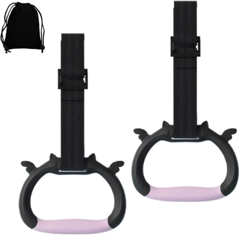 Neyeau Gymnastics Rings,Adjustable Gym Rings for Kids Bars,Strong Load-Bearing Capacity,Pull Up Straps,for Physical Training,with Storage Bag