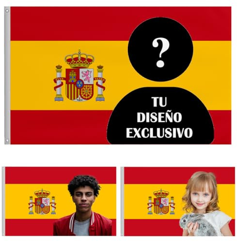 ORVEAURA bandera españa personalizada 3x5ft (90x150cm) cartel personalizado- Diseña tu imagen, tapiz divertido, póster decorativo para clubes,conciertos, bares, dormitorios universitarios