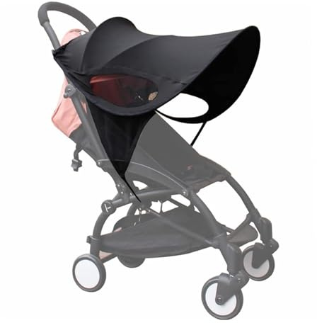 Universal Stroller Sun Shade Cover - UPF50+ Waterproof Adjustable Pram Sun Shade, Foldable Buggy Sun Shade Canopy, Windproof Anti-UV Visor for Baby Pushchair, Infant Carriage Umbrella