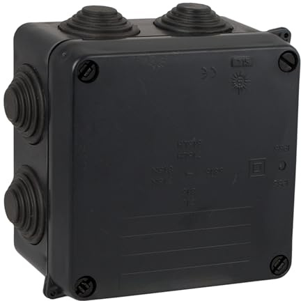 Solera® 100 × 100 × 55 mm IP55 Boîte de dérivation extérieure étanche IK08 avec cônes • 715N • Noir • 1 unité