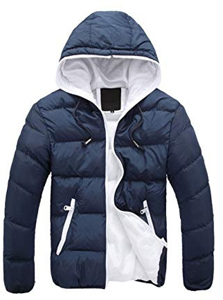 C'est TT Jacke Herren Übergangsjacke, Winterjacke Herren Steppjacke Herbst Winter Übergangsjacke Puffer Kapuze Daunenjacke Warm Wintermantel Sport Jacke Trainingsjacke Outdoor Dunkelblau L