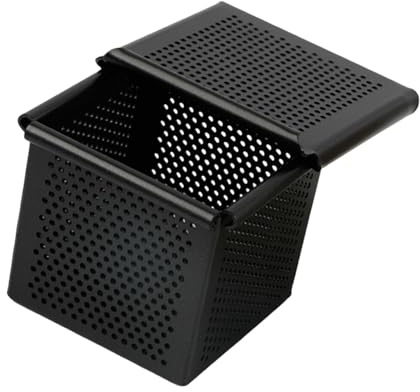 Fenteer Moule à Carré Boîte à Toast Plaque de Cuisson Plat à Four avec Couvercle Coulissant et Surface Perforée Adapté pour Maison, 7cmx7cmx7cm