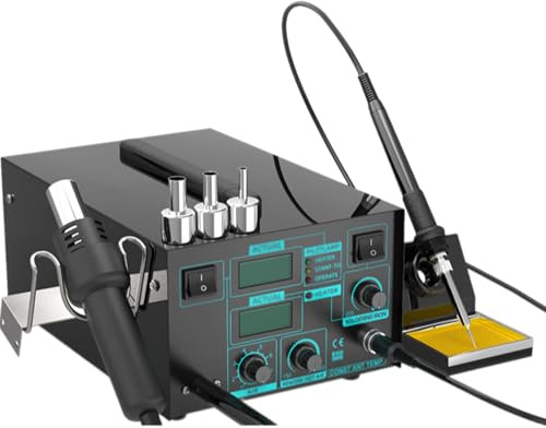 Desoldering Station Kit - 2-in-1 Heat Gun & Soldering Iron with Adjustable Temperature and LED Digital Display for SMD Soldering & Electronics Repair