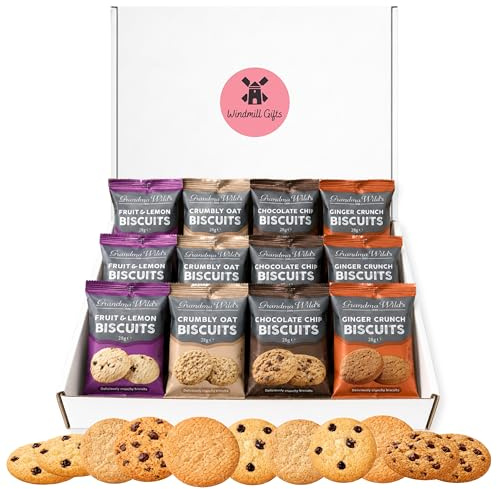 Biscuits Gift Set Bundle With x12 Grandma Wilds Biscuits Individually Wrapped Twin Packs – Biscuit Hamper Assorted Variety for Birthday, Thank You or Tea Lovers