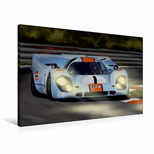 Premium Textil-Leinwand 90 x 60 cm Quer-Format Porsche 917 | Wandbild, HD-Bild auf Keilrahmen, Fertigbild auf hochwertigem Vlies, Leinwanddruck von Reinhold Autodisegno