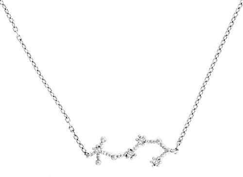 PAVOI 14K White Gold Plated Astrology Constellation Horoscope Zodiac Necklace 16-18 - Scorpio