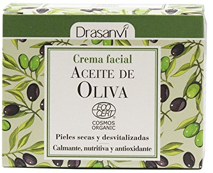 DRASANVI CREMA FACIAL DE ACEITE DE OLIVA CERTIFICADO BIO - Aceite de Oliva Virgen + Aceite de Mandarina + Aceite de Lavandín - Pieles secas y desvitalizadas - VEGANO - 50ml