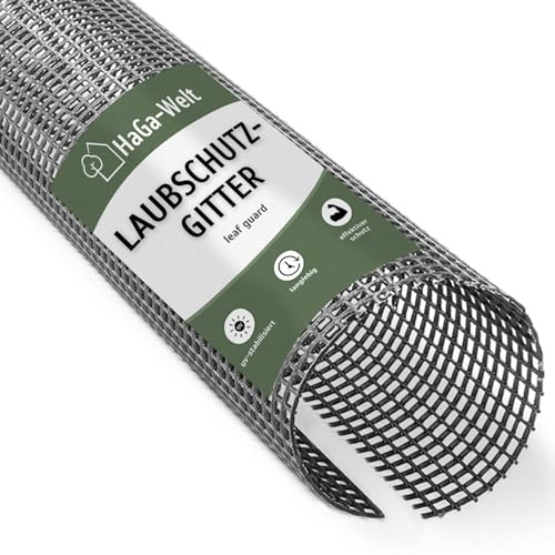 HaGa Dachrinnen Laubschutz | 100mm-125mm in 2m Länge | 10 Stk – Laubschutzgitter für Dachrinnen – Laubfang in schwarz – UV-beständig – langlebiges Material - Laubschutzgitter – Regenrinnen Laubschutz