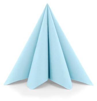 Sovie HORECA Airlaid Lot de 50 serviettes jetables bleu clair, 40 x 40 cm, pliables en 1/4, aspect tissu, pour restauration, hôtel, restauration et décoration de table fraîche